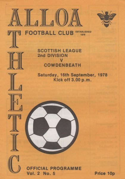 Alloa Athletic v Cowdenbeath  16-Sep-1978