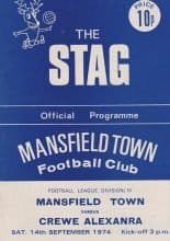 Mansfield Town v Crewe Alexandra 14-Sep-1974