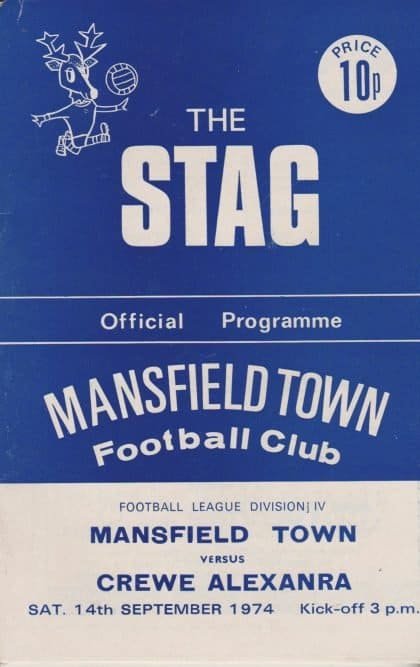 Mansfield Town v Crewe Alexandra 14-Sep-1974