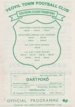 Yeovil Town v Dartford  11-Sep-1971