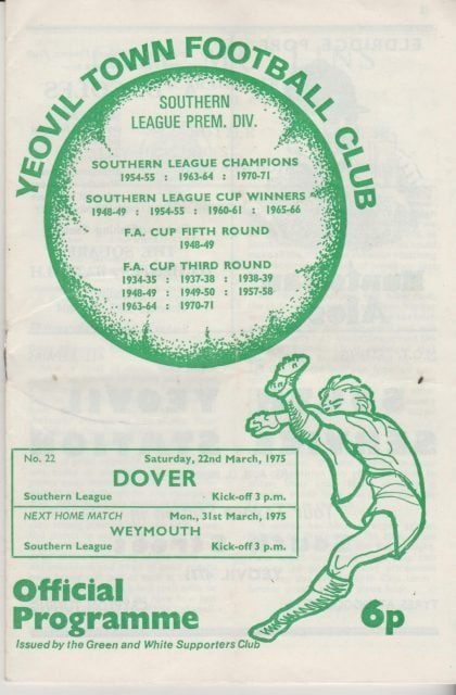 Yeovil Town v Dover 22-Mar-1975