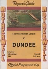Motherwell v Dundee 14-Jan-1984