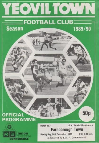 Yeovil Town v  Farnborough Town 26-Dec-1989