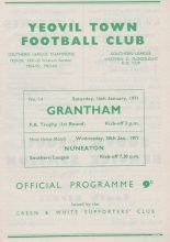 Yeovil Town v Grantham Town  16-Jan-1971