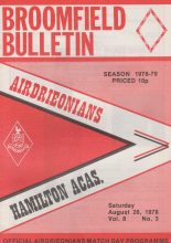 Airdrieonians v Hamilton Academicals 26-Aug-1978