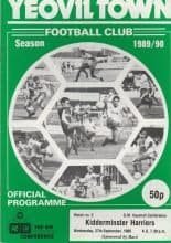 Yeovil Town v Kidderminster Harriers 27-Sep-1989