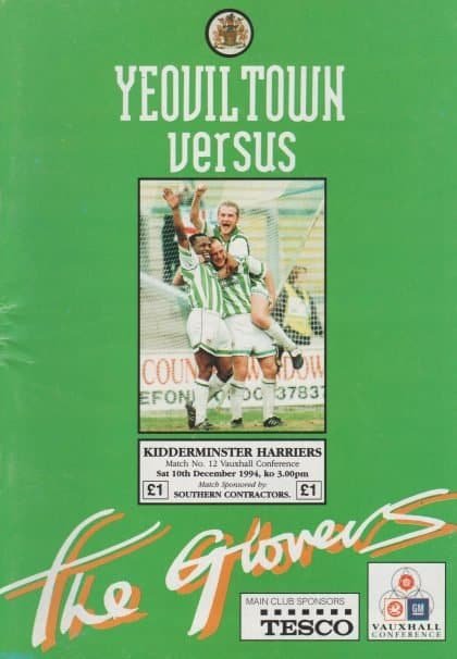 Yeovil Town v Kidderminster Harriers 10-Dec-1994