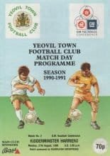 Yeovil Town v Kidderminster Harriers 27-Aug-1990