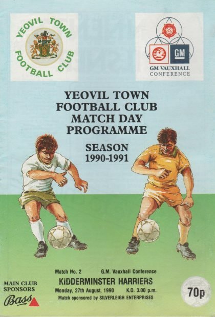 Yeovil Town v Kidderminster Harriers 27-Aug-1990