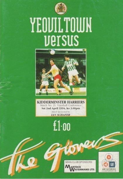 Yeovil Town v Kidderminster Harriers 02-Apr-1994