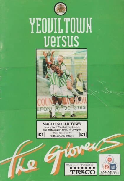 Yeovil Town v Macclesfield Town 27-Aug-1994