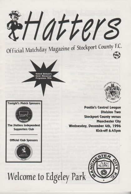 Stockport County Reserves v Manchester City Reserves 04-Dec-1996