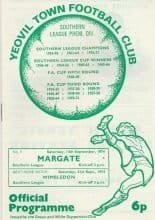 Yeovil Town v Margate 14-Sep-1974
