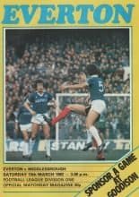 Everton v Middlesbrough 13-Mar-1982