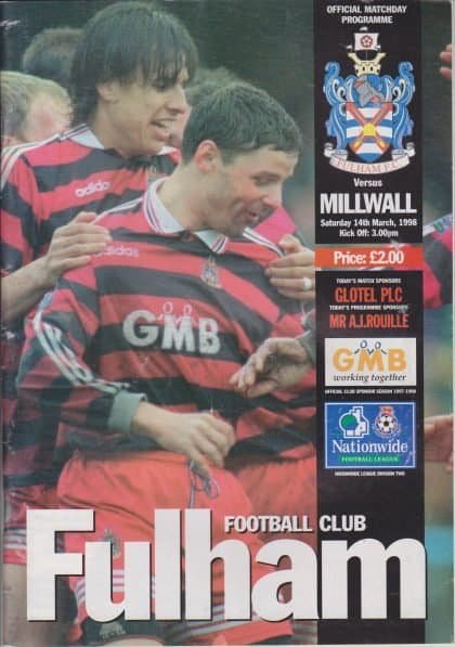 Fulham v Millwall 14-Mar-1998