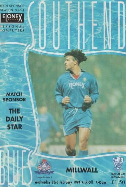 Southend United v Millwall 23-Feb-1994
