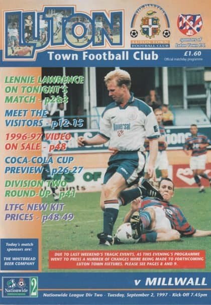 Luton Town v Millwall 02-Sep-1997