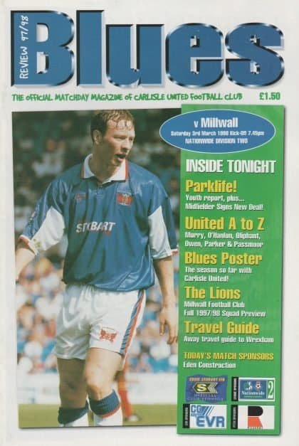 Carlisle United v Millwall  03-Mar-1998