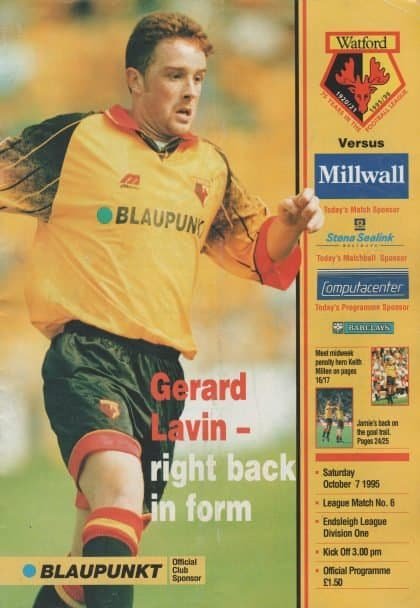 Watford v Millwall 07-Oct-1995