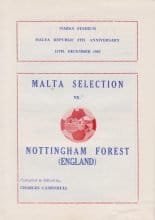 Malta Selection v Nottingham Forest 13-Dec-1982