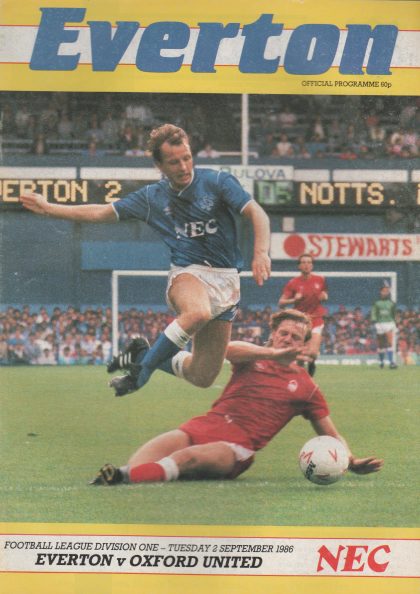 Everton v Oxford United 02-Sep-1986