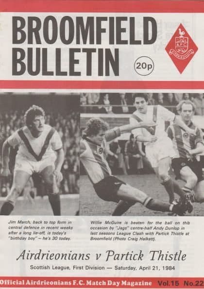 Airdrieonians v Partick Thistle  21-Apr-1984