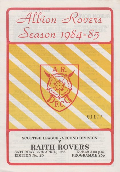 Albion Rovers v Raith Rovers 27-Apr-1985