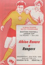Albion Rovers v Glasgow Rangers 23-Aug-1978