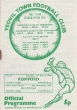 Yeovil Town v Romford 16-Mar-1974