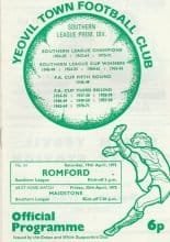 Yeovil Town v Romford 19-Apr-1975