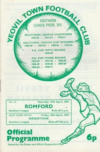 Yeovil Town v Romford 19-Apr-1975