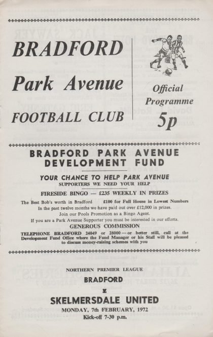 Bradford Park Avenue v Skelmersdale United  07-Feb-1972