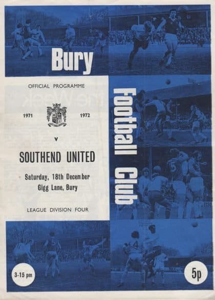 Bury v Southend United 18-Dec-1971