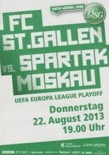 St Gallen v Spartak Moscow  22-Aug-2013