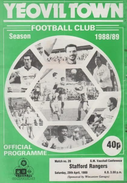 Yeovil Town v Stafford Rangers 29-Apr-1989