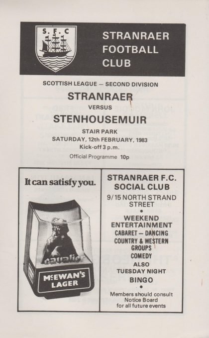 Stranraer v Stenhousemuir 12-Feb-1983