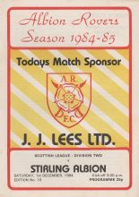 Albion Rovers v Stirling Albion 01-Dec-1984