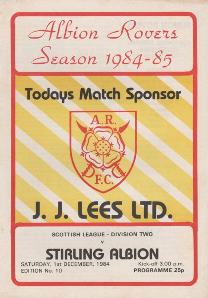 Albion Rovers v Stirling Albion 01-Dec-1984