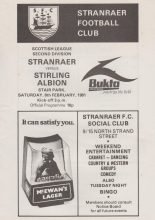 Stranraer v Stirling Albion 06-Feb-1981