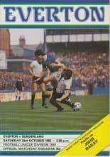 Everton v Sunderland 23-Oct-1982