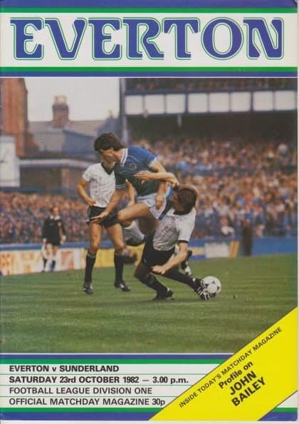 Everton v Sunderland 23-Oct-1982