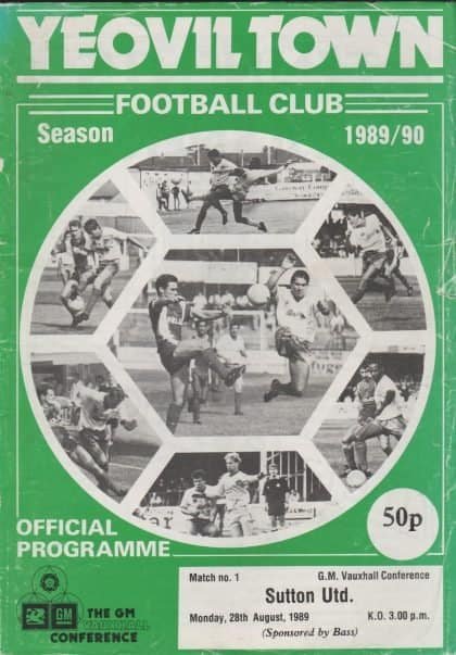 Yeovil Town v Sutton United  28-Aug-1989