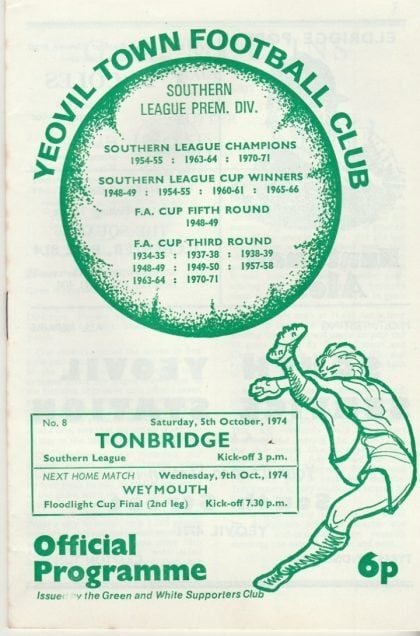 Yeovil Town v Tonbridge  05-Oct-1974