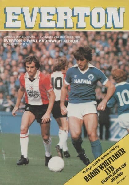 Everton v West Bromwich Albion 21-Oct-1980