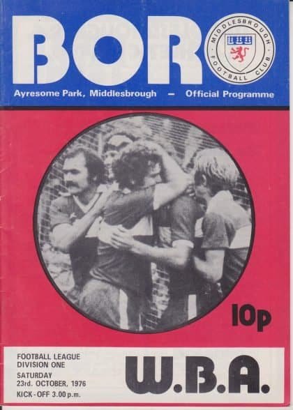 Middlesbrough v West Bromwich Albion  23-Oct-1976
