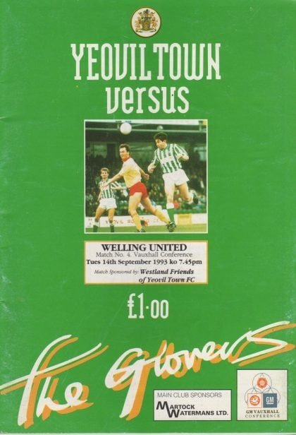 Yeovil Town v Welling United 14-Sep-1993