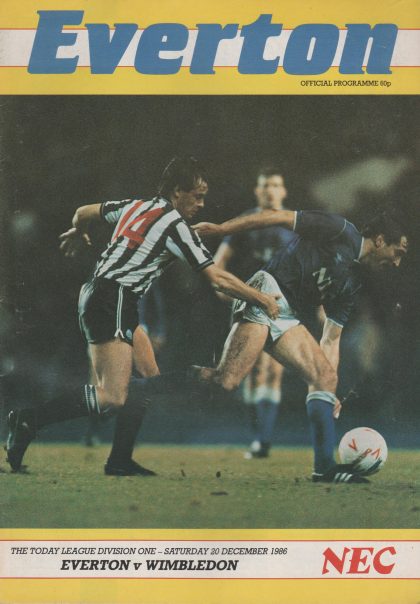 Everton v Wimbledon  20-Dec-1986