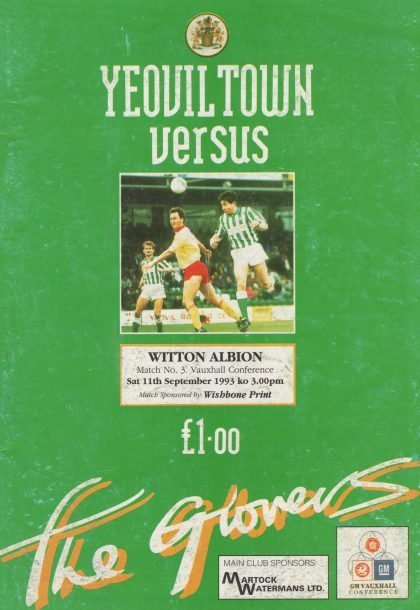 Yeovil Town v Witton Albion 11-Sep-1993