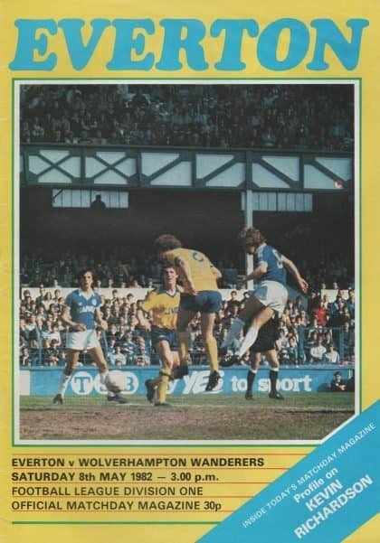 Everton v Wolverhampton Wanderers 08-May-1982