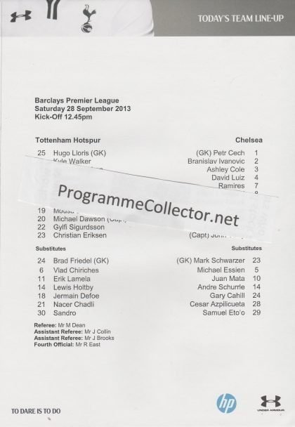 Tottenham Hotspur v Chelsea 28-Sep-2013